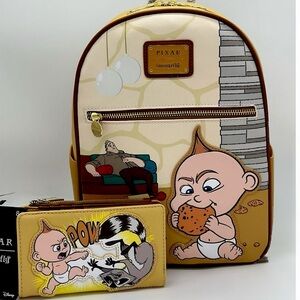 Loungefly Disney Pixar The Incredibles Jack Jack Mini Backpack & Wallet Set NEW
